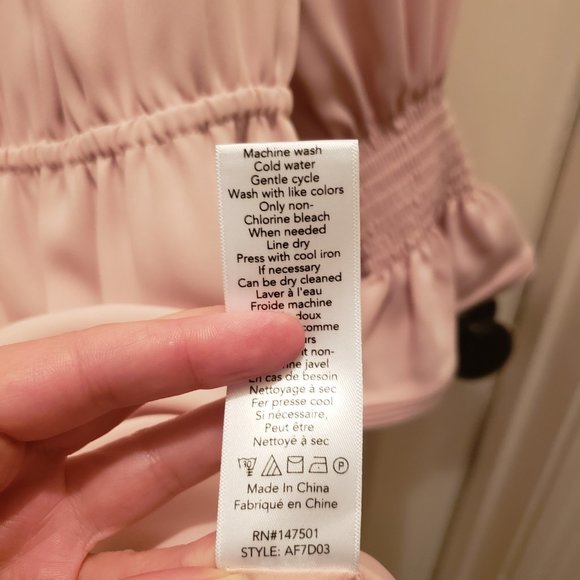 Mika Mindel -Off Shoulder Dress -Light Pk -Sz S - Picture 7 of 7